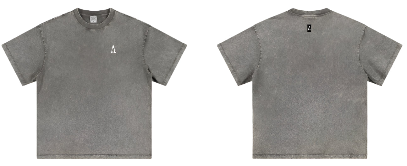 Grey essential washed heavy weight Tee