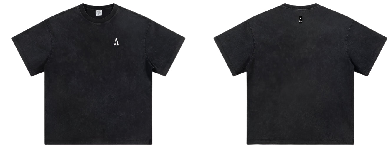 Black essential heavy washed tee